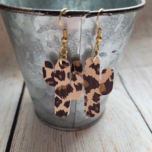 Cactus Leopard Earrings